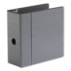 Universal Deluxe Easy-to-Open D-Ring View Binder, 3 Rings, 5" Capacity, 11 x 8.5, Black (30755)