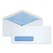 Quality Park Security Tint Business Envelope, Address Window, #10, Monarch Flap, Gummed Closure, 4.13 x 9.5, White, 500/Box (90013)
