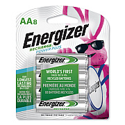 Energizer NiMH Rechargeable AA Batteries, 1.2 V, 8/Pack (EVENH15BP8)