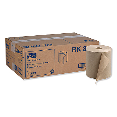 Tork Universal Hardwound Roll Towel, 1-Ply, 7.88" x 800 ft, Natural, 6/Carton (TRKRK800E)