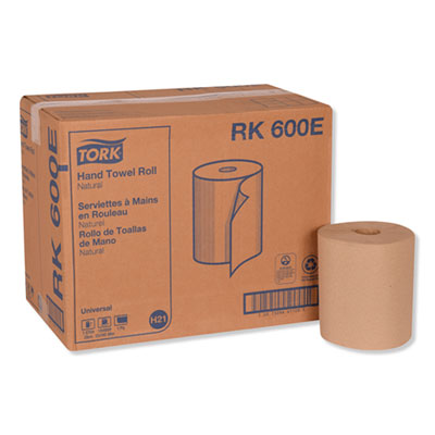 Tork Universal Hardwound Roll Towel, 1-Ply, 7.88" x 600 ft, Natural, 12/Carton (TRKRK600E)