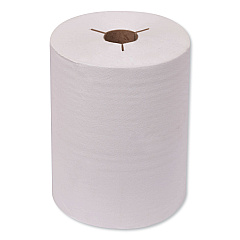Tork Universal Hand Towel Roll, Notched, 1-Ply, 8" x 425 ft, Natural White, 12 Rolls/Carton (TRK8621400)