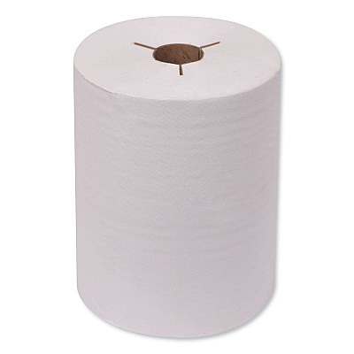 Tork Universal Hand Towel Roll, Notched, 1-Ply, 8" x 425 ft, Natural White, 12 Rolls/Carton (TRK8621400)