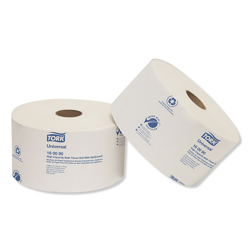 Tork Universal High Capacity Bath Tissue w/OptiCore, Septic Safe, 2-Ply, White, 2,000/Roll, 12/Carton (TRK160090)
