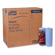 Tork Advanced ShopMax Wiper 450, 11 x 9.4, Blue, 60/Roll, 30 Rolls/Carton (TRK450360)