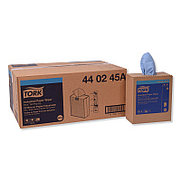 Tork Industrial Paper Wiper, 4-Ply, 8.54 x 16.5, Unscented, Blue, 90 Towels/Box, 10 Boxes/Carton (TRK440245A)