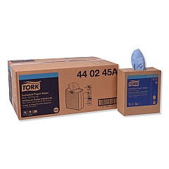 Tork Industrial Paper Wiper, 4-Ply, 8.54 x 16.5, Unscented, Blue, 90 Towels/Box, 10 Boxes/Carton (TRK440245A)