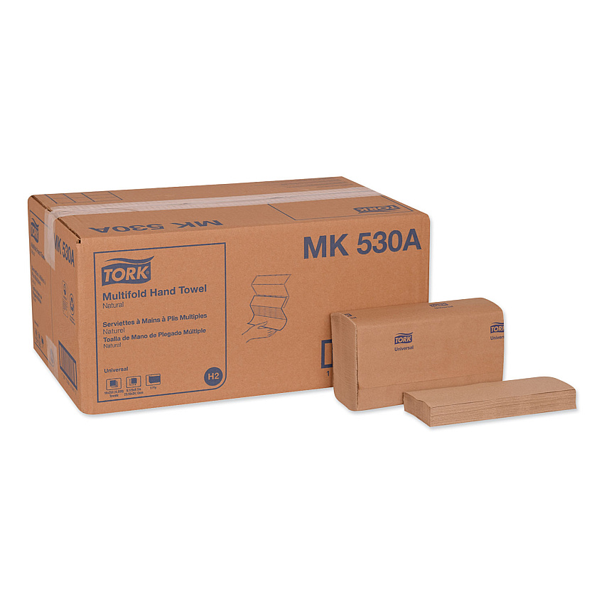 Tork Universal Multifold Hand Towel, 1-Ply, 9.13 x 9.5, Natural, 250/Pack, 16 Packs/Carton (TRKMK530A)