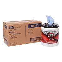 Tork Advanced ShopMax Wiper 450, 8.5 x 10, Blue, 200/Bucket, 2 Buckets/Carton (TRK450340)
