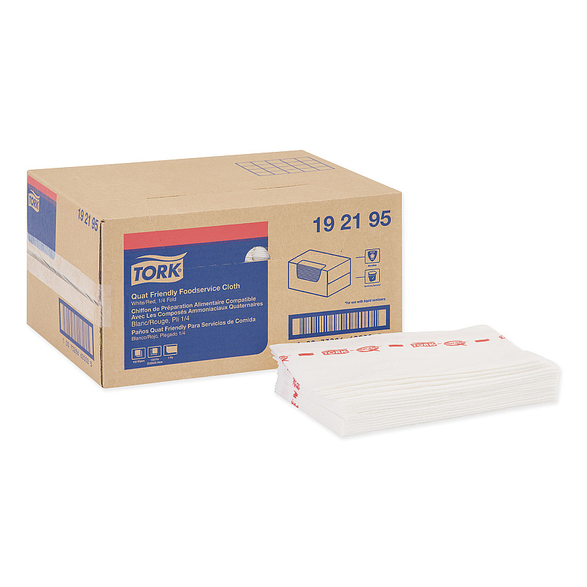 Tork Foodservice Cloth, 13 x 21, White, 150/Carton (TRK192195)