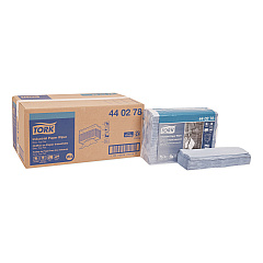 Tork Industrial Paper Wiper, 4-Ply, 12.8 x 16.4, Unscented, Blue, 90/Pack, 5 Packs/Carton (TRK440278)