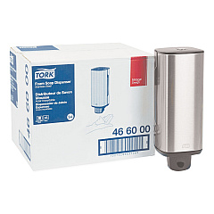Tork Foam Skincare Manual Dispenser, 1 L Bottle; 33 oz Bottle, 4.25 x 4.25 x 11.38, Stainless Steel (TRK466000)