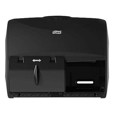 Tork Twin Bath Tissue Roll Dispenser for OptiCore, 11.06 x 7.18 x 8.81, Black (TRK565728)