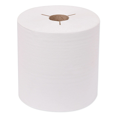 Tork Universal Hand Towel Roll, Notched, 1-Ply, 7.5" x 630 ft, White, 6 Rolls/Carton (TRK8031600)