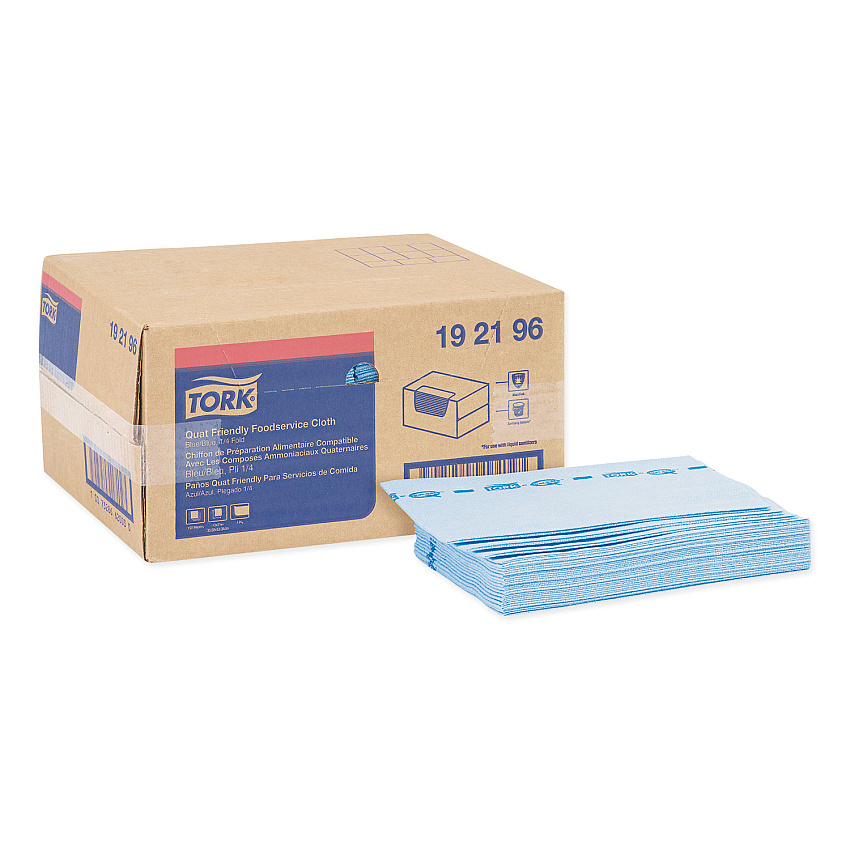 Tork Foodservice Cloth, 13 x 21, Blue, 150/Carton (TRK192196)