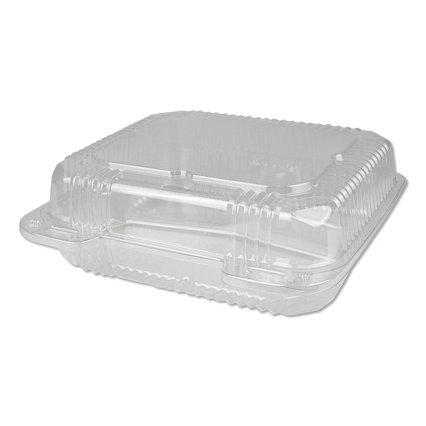 Durable Packaging Plastic Clear Hinged Containers, 3-Compartment, 5 oz/5 oz/15 oz, 8.88 x 8 x 3, Clear, 250/Carton (DPKPXT833)