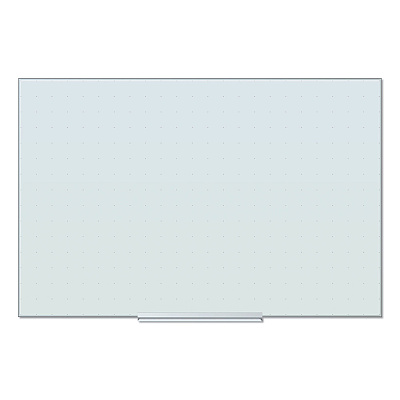 U Brands Floating Glass Ghost Grid Dry Erase Board, 35 x 23, White (UBR2798U0001)