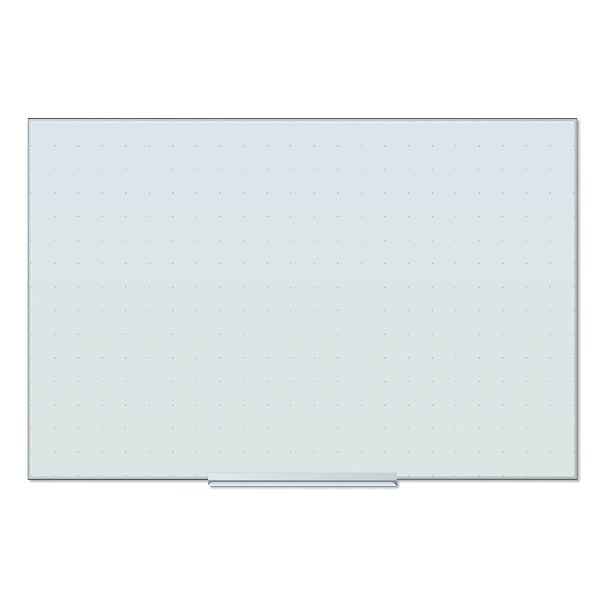U Brands Floating Glass Ghost Grid Dry Erase Board, 35 x 23, White (UBR2798U0001)