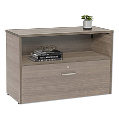 Linea Italia Urban 36" Credenza, Bottom Pedestal, 35.25w x 15.25d x 23.75h, Natural Walnut (LITUR604NW)