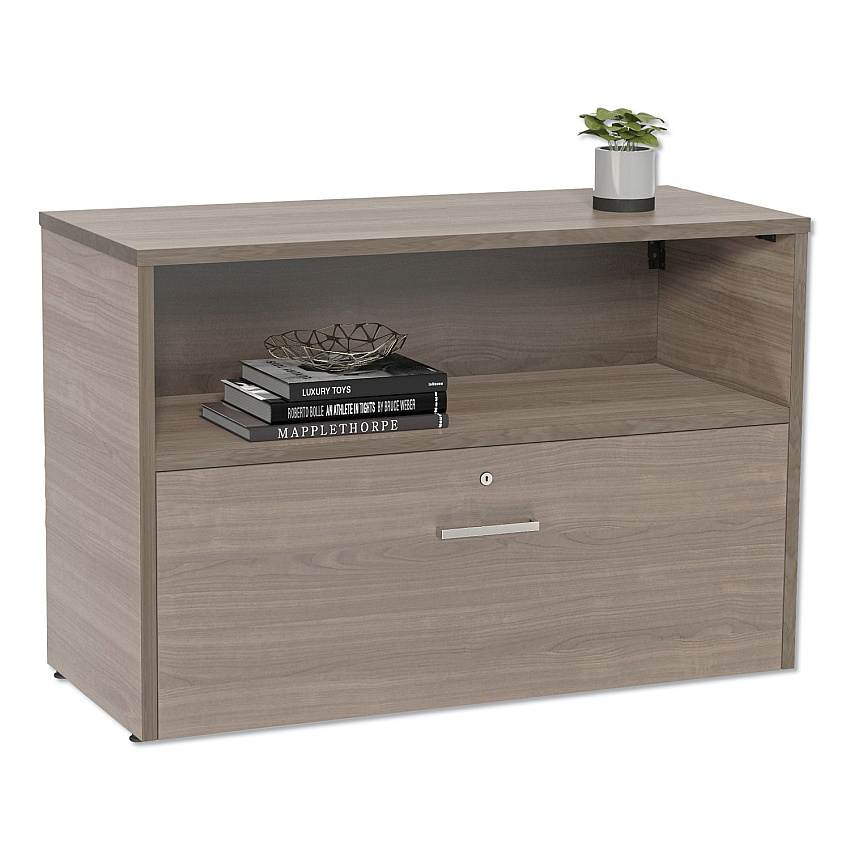 Linea Italia Urban 36" Credenza, Bottom Pedestal, 35.25w x 15.25d x 23.75h, Natural Walnut (LITUR604NW)