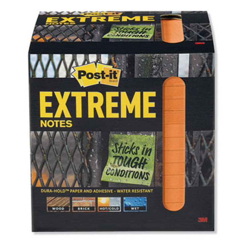 Post-it Extreme Notes Water-Resistant Self-Stick Notes, 3