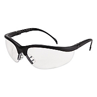 MCR Safety Klondike Safety Glasses, Matte Black Frame, Clear Lens, 12/Box (CRWKD110BX)