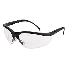 MCR Safety Klondike Safety Glasses, Matte Black Frame, Clear Lens, 12/Box (CRWKD110BX)