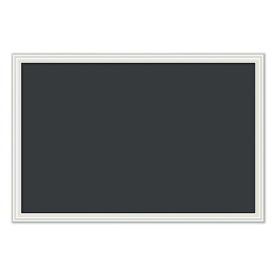 U Brands Magnetic Chalkboard with Decor Frame, 30 x 20, Black Surface, White Wood Frame (UBR2073U0001)