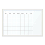 U Brands Magnetic Dry Erase Calendar with Decor Frame, One Month, 30 x 20, White Surface, White Wood Frame (UBR2075U0001)