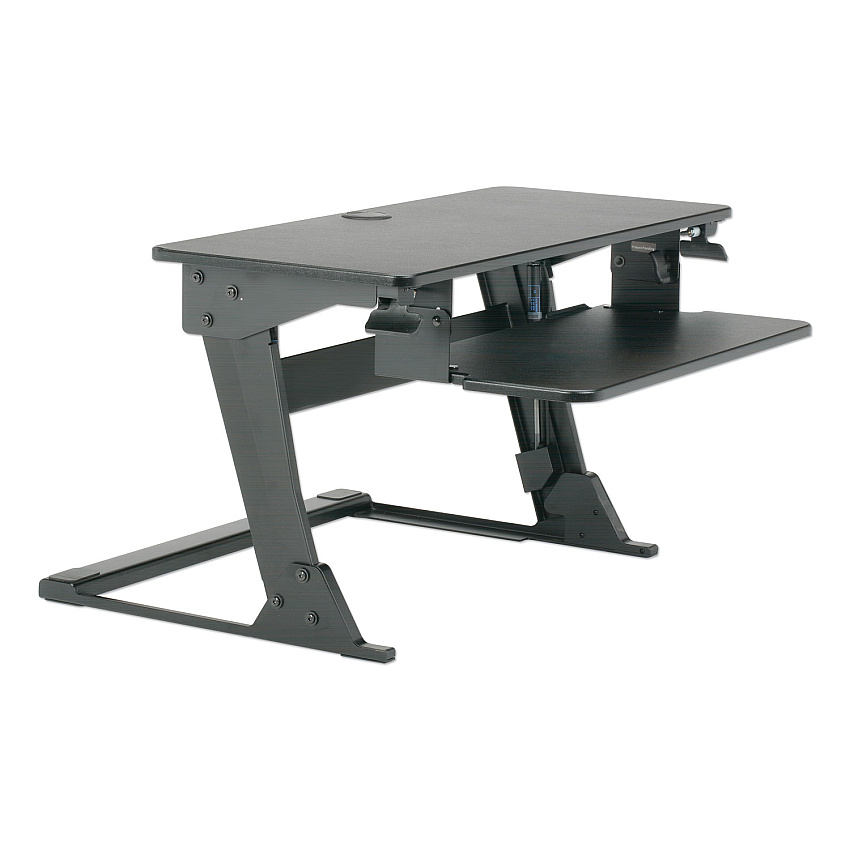 AbilityOne 7110016810786, SKILCRAFT Desktop Sit-Stand Workstation, 35.4" x 23.2" x 6.2" to 20", Black