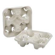AbilityOne 7350016795433 SKILCRAFT Cup Carrier, 8 oz to 32 oz, Four Cups, Beige, 300/Box