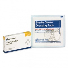 First Aid Only Gauze Pads, Sterile, 4 x 4, 2/Box (3014)