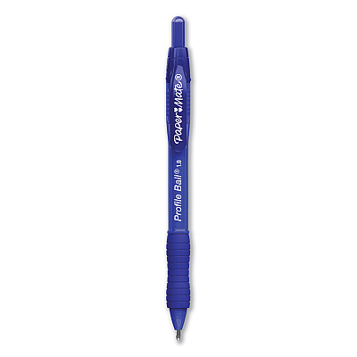 Paper Mate Profile Ballpoint Pen, Retractable, Medium 1 mm, Blue Ink, Translucent Blue Barrel, 4/Pack (PAP2113555)