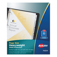 Avery Top-Load Poly Three-Hole Sheet Protectors, Non-Glare, Letter, 50/Box (AVE74204)