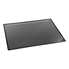 Artistic Desk Pad with Transparent Lift-Top Overlay and Antimicrobial Protection, 24" x 19", Black Pad, Transparent Frost Overlay (AOP41100S)
