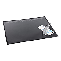 Artistic Desk Pad with Transparent Lift-Top Overlay and Antimicrobial Protection, 31" x 20", Black Pad, Transparent Frost Overlay (AOP41200S)