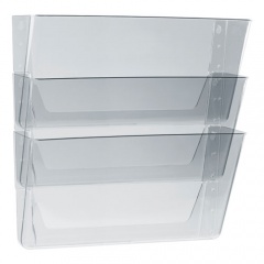 Storex Wall File, 3 Sections, Legal Size 16" x 4" x 14", Clear, 3/Set (70229U06C)