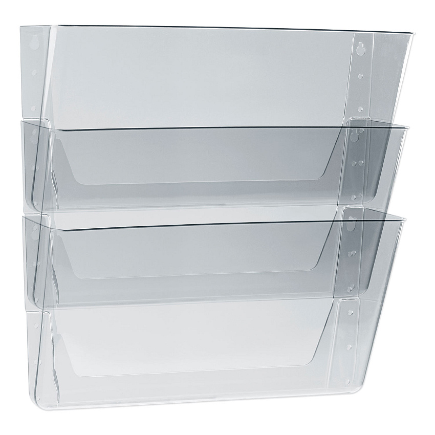 Storex Wall File, 3 Sections, Legal Size 16" x 4" x 14", Clear, 3/Set (STX70229U06C)
