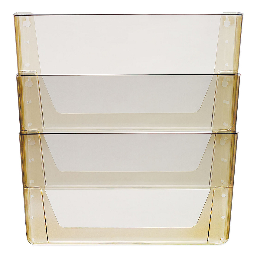 Storex Wall File, 3 Sections, Legal Size, 16" x 4" x 14", Smoke, 3/Set (STX70247U06C)
