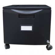Storex Single-Drawer Mobile Filing Cabinet, 1 Legal/Letter-Size File Drawer, Black, 14.75" x 18.25" x 12.75" (61264B01C)