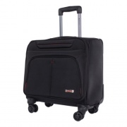 Swiss Mobility Purpose Overnight Business Case On Spinner Wheels, Fits Devices Up to 15.6", Polyester, 9.5 x 9.5 x 17.5, Black (BZCW1003SMBK)