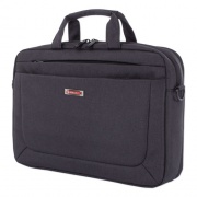 Swiss Mobility Cadence 2 Section Briefcase, Fits Devices Up to 15.6", Polyester, 4.5 x 4.5 x 16, Charcoal (EXB1009SMCH)