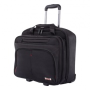 Swiss Mobility Purpose Business Case On Wheels, Fits Devices Up to 15.6", Polyester, 8.5 x 8.5 x 16, Black (BZCW1002SMBK)