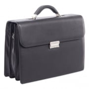 Swiss Mobility Milestone Briefcase, Fits Devices Up to 15.6", Leather, 5 x 5 x 12, Black (49545801SM)
