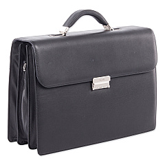 Swiss Mobility Milestone Briefcase, Fits Devices Up to 15.6", Leather, 5 x 5 x 12, Black (SWZ49545801SM)