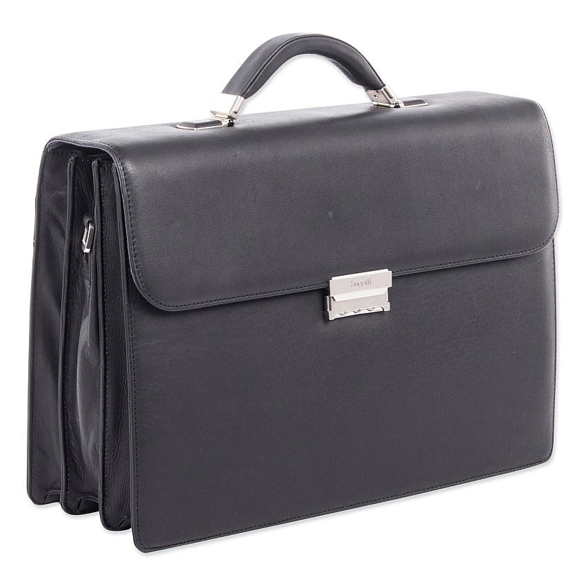 Swiss Mobility Milestone Briefcase, Fits Devices Up to 15.6", Leather, 5 x 5 x 12, Black (SWZ49545801SM)