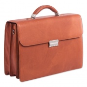 Swiss Mobility Milestone Briefcase, Fits Devices Up to 15.6", Leather, 5 x 5 x 12, Cognac (49545807SM)