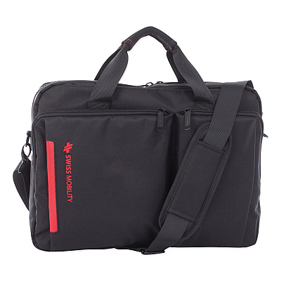 Swiss Mobility Stride Executive Briefcase, Fits Devices Up to 15.6", Polyester, 4 x 4 x 11.5, Black (SWZEXB1020SMBK)