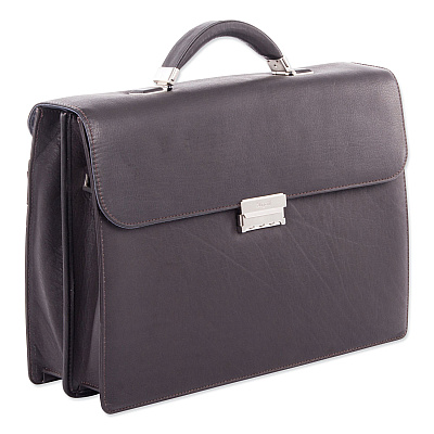 Swiss Mobility Milestone Briefcase, Fits Devices Up to 15.6", Leather, 5 x 5 x 12, Brown (SWZ49545802SM)