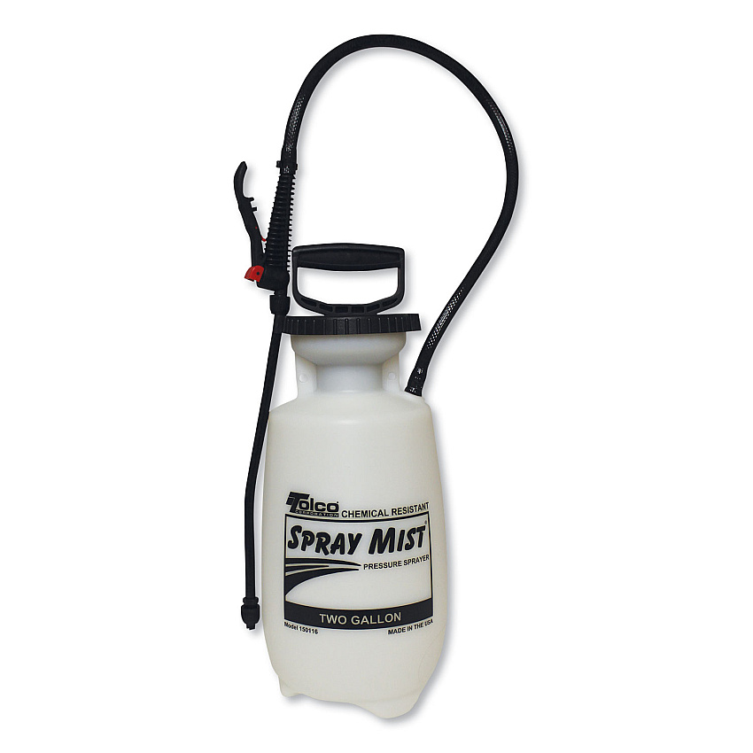 TOLCO Chemical Resistant Tank Sprayer, 2 gal, 0.63" x 28" Hose, White (TOC150012)